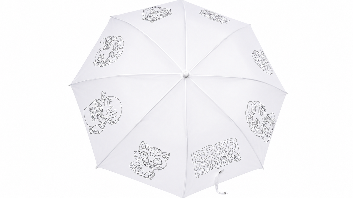 KPOP Umbrella DIY - completed example with anime characters