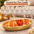Orange Rose Scented Soy Wax Candle Bowl