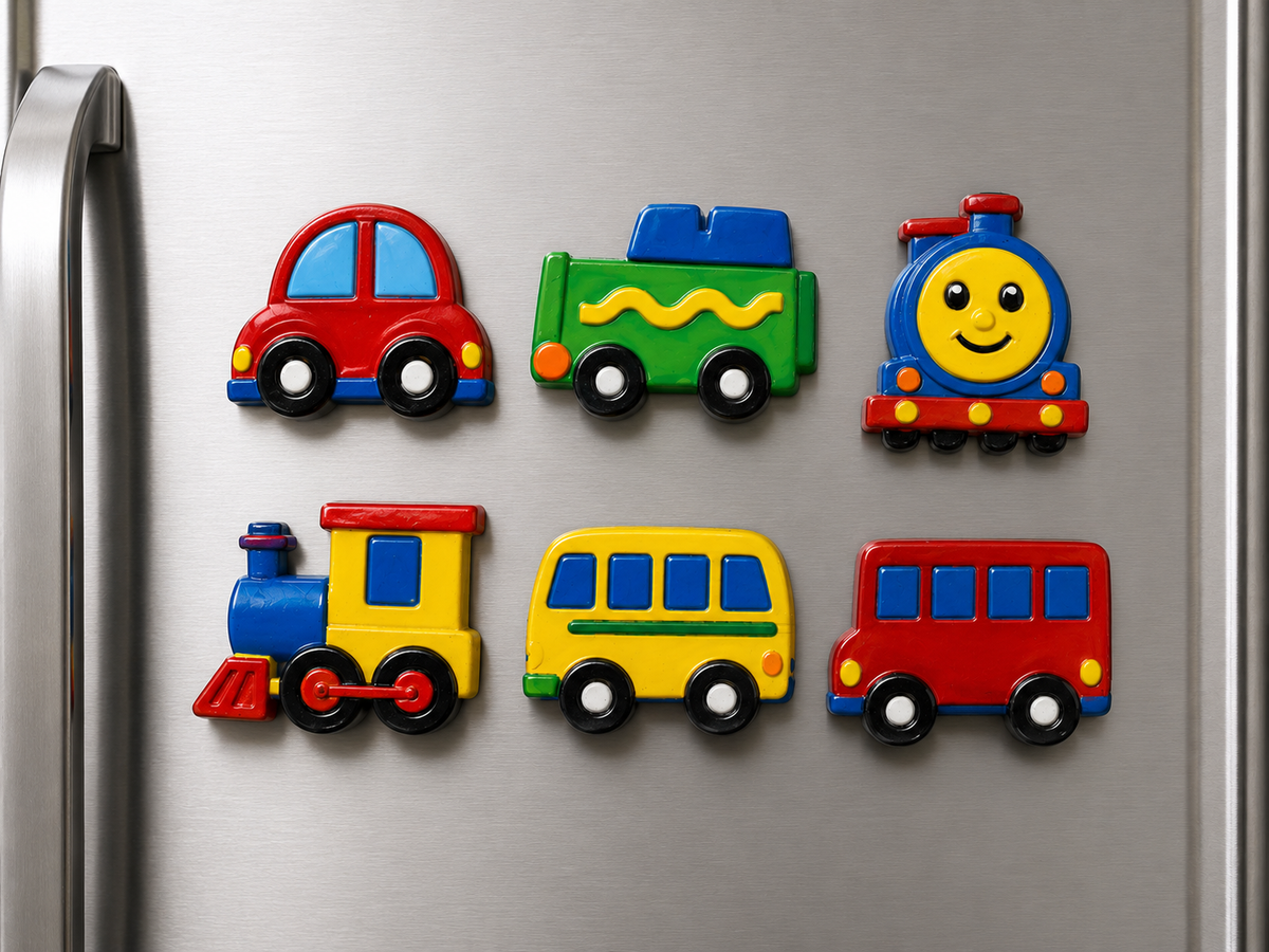 DIY Vehicles Painting Kit | 6 Figurines | Car, Train, Bus & More | Fridge Magnet Kit
