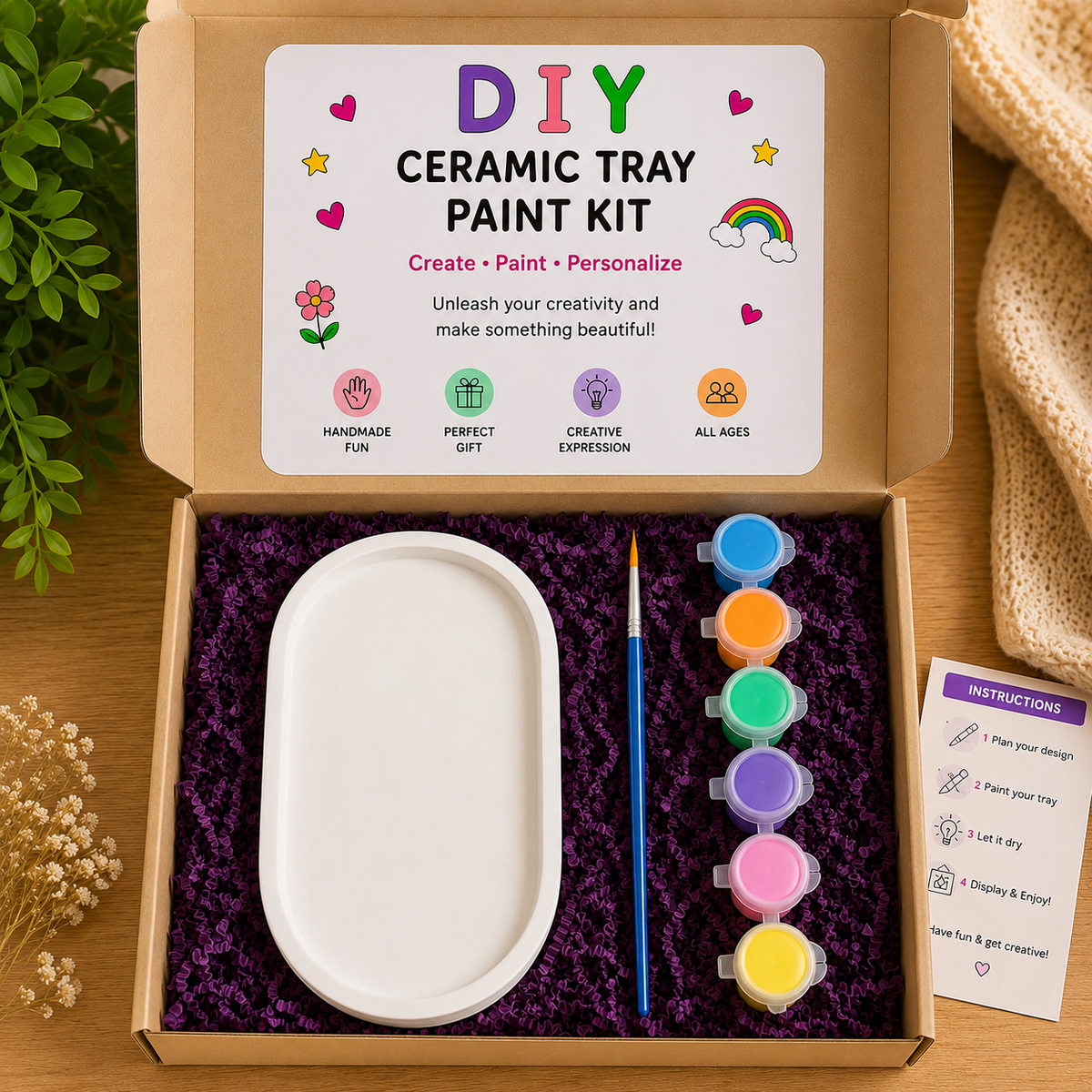 DIY Oval Tray Paint Kit