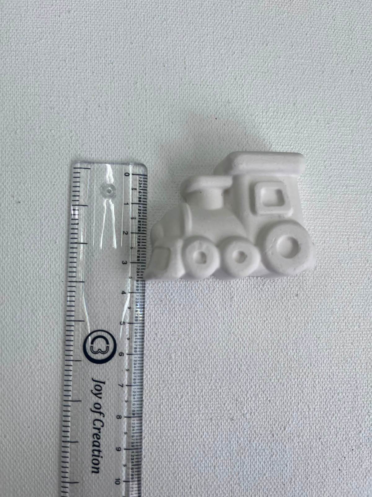 Train engine plaster figure unpainted raw photo