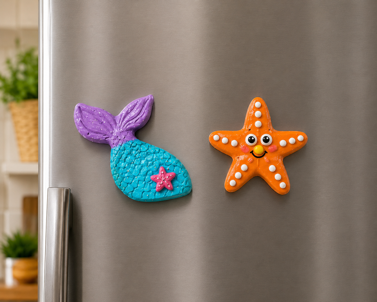 DIY Mermaid Tail Painting Kit | 3 Figurines | Fridge Magnets