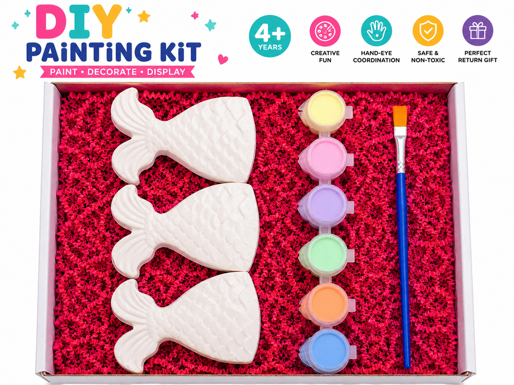 DIY Mermaid Tail Painting Kit | 3 Figurines | Fridge Magnets