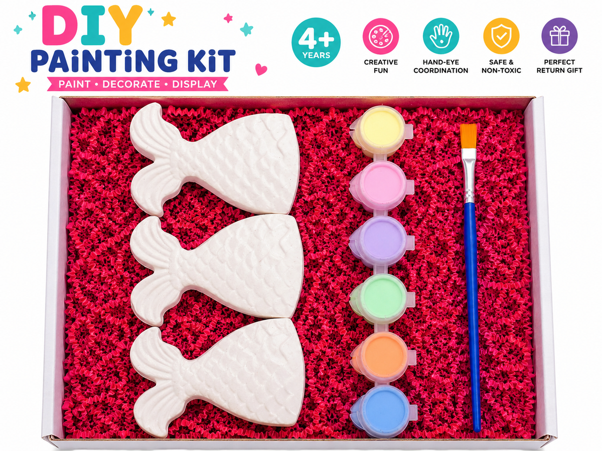 DIY Mermaid Tail Painting Kit | 3 Figurines | Fridge Magnets