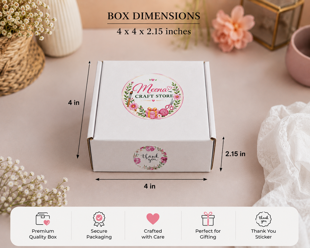 4 inch packaging box for fridge magnets with name banner - Meena Craft Store
