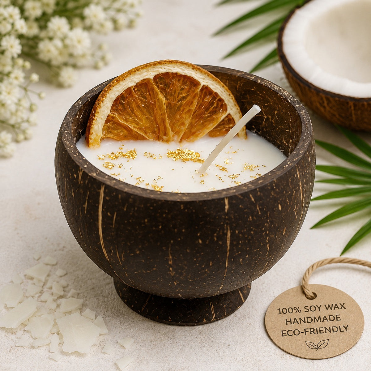 Benefits of Coconut Soy Candle infographic