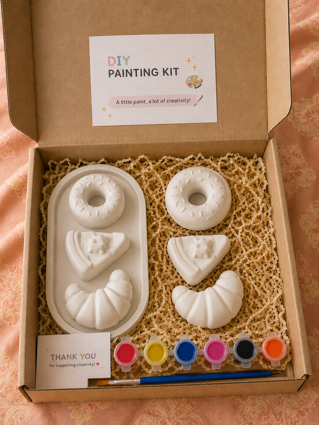DIY Bakery Painting Kit – Donut, Croissant & Heart Combo