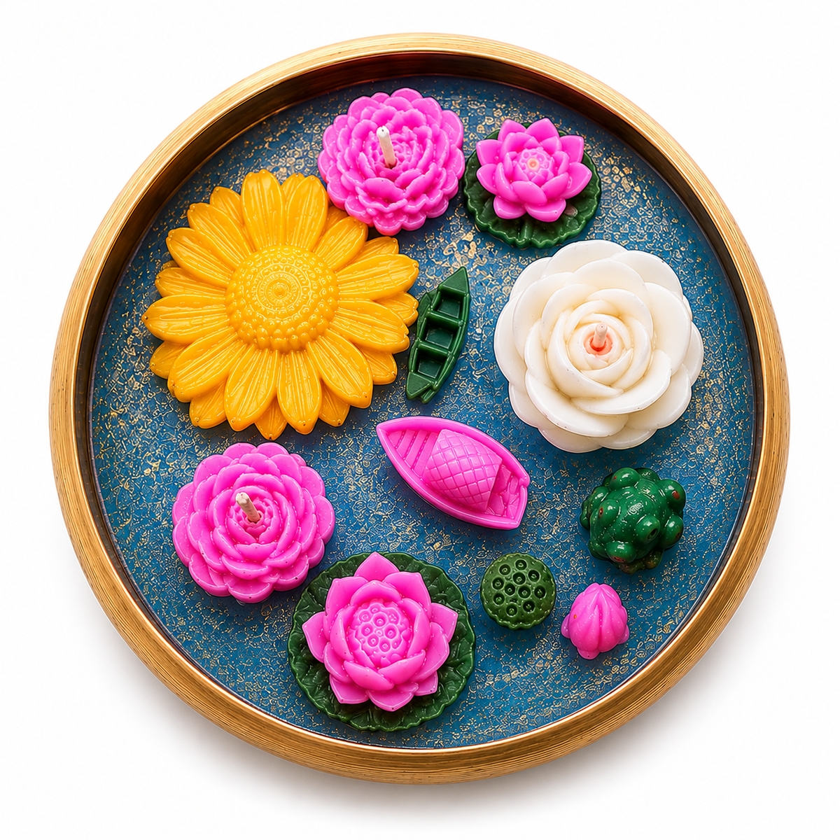 Mantra Urli Floating Flower Candle Set – Rose & Lavender Scented