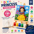 DIY Princess Painting Kit – 4x4 inch canvas with princess 3D figure, acrylic colours and brush