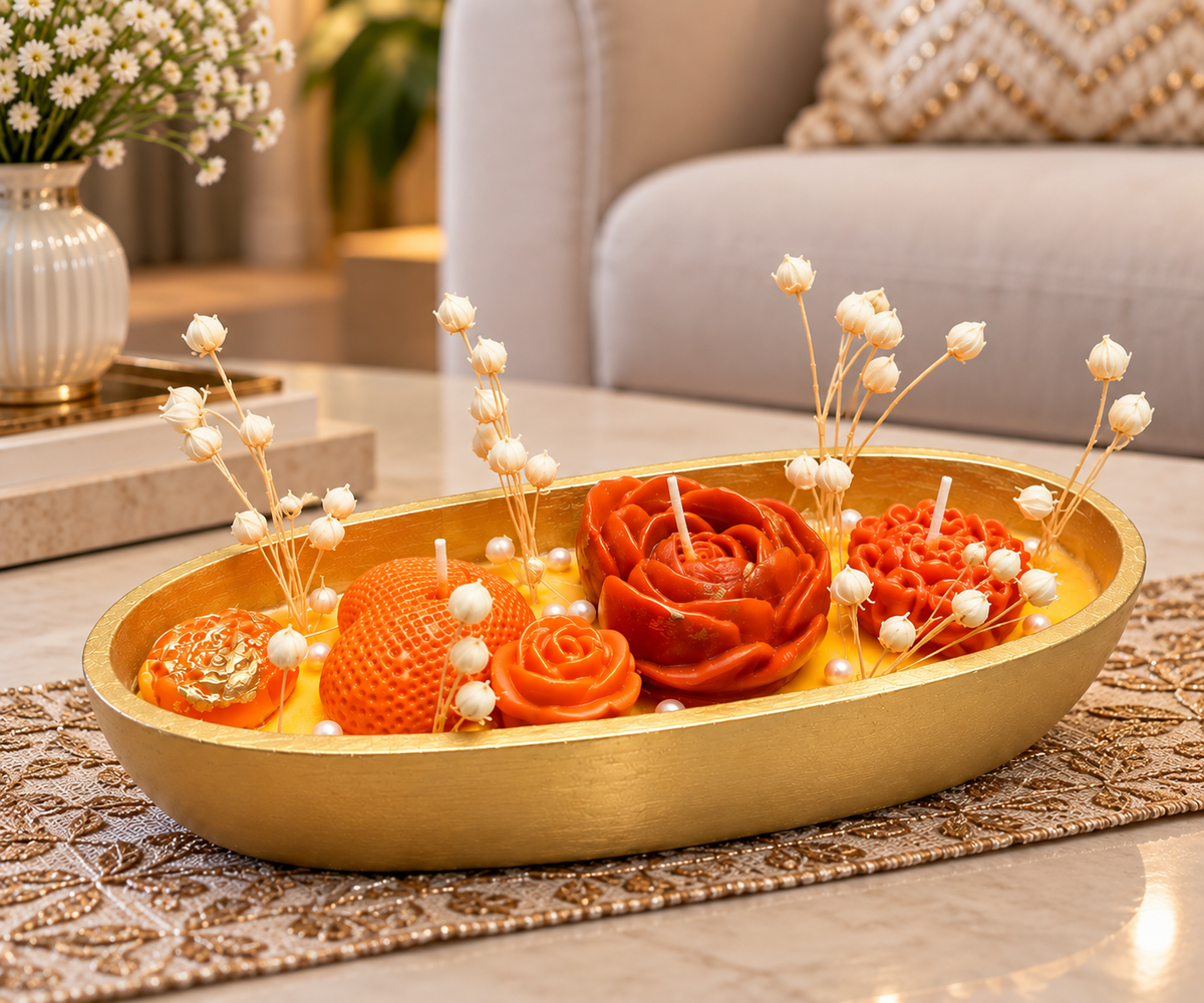 Orange Rose Scented Soy Wax Candle Bowl