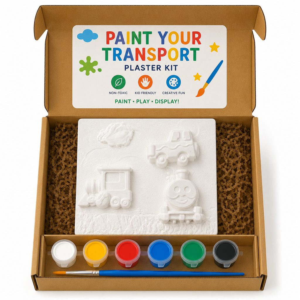 Paint Your Transport Plaster Kit on Canvas | DIY Return Gift for Kids