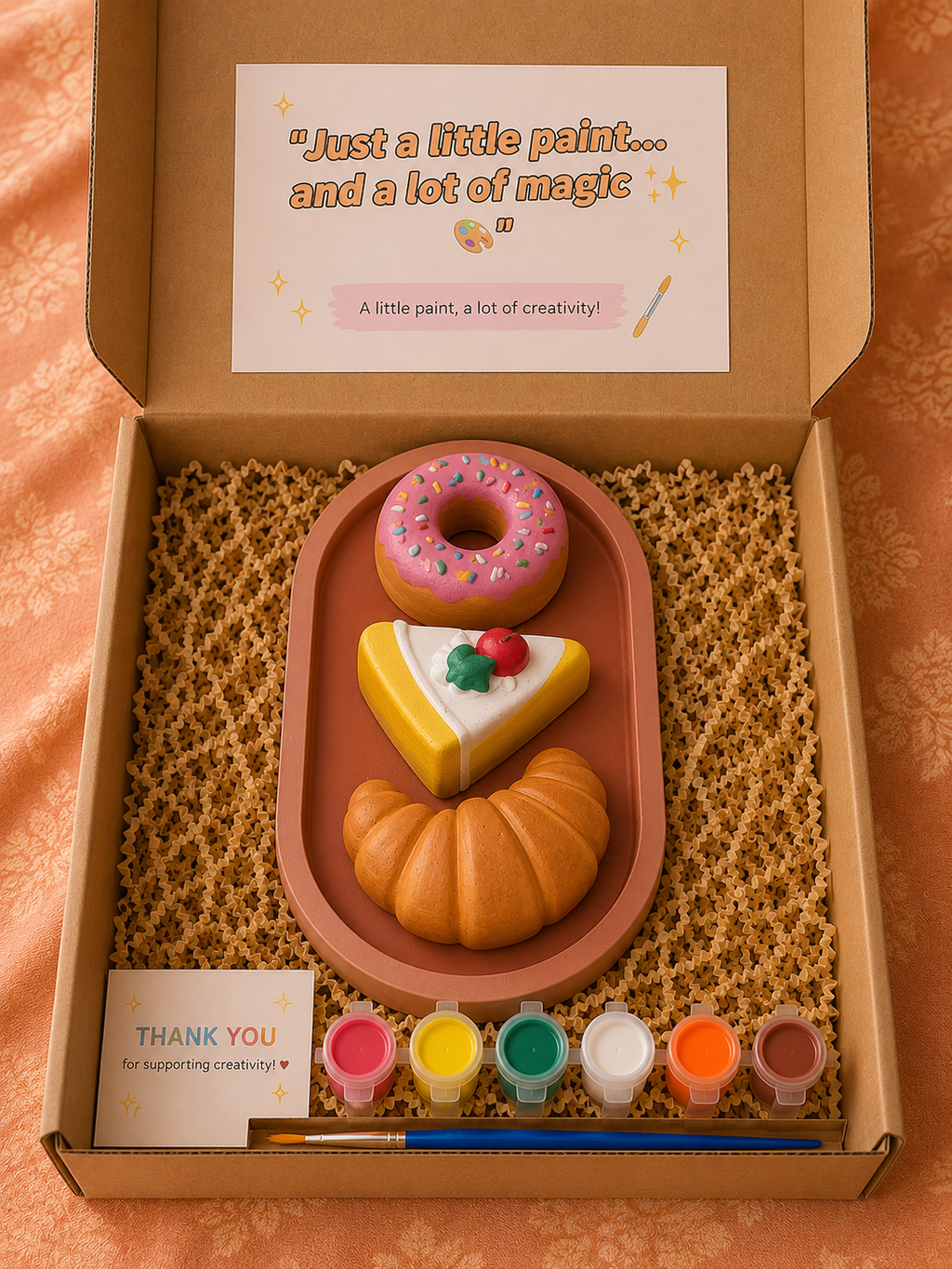 DIY Bakery Painting Kit – Donut, Croissant & Heart Combo