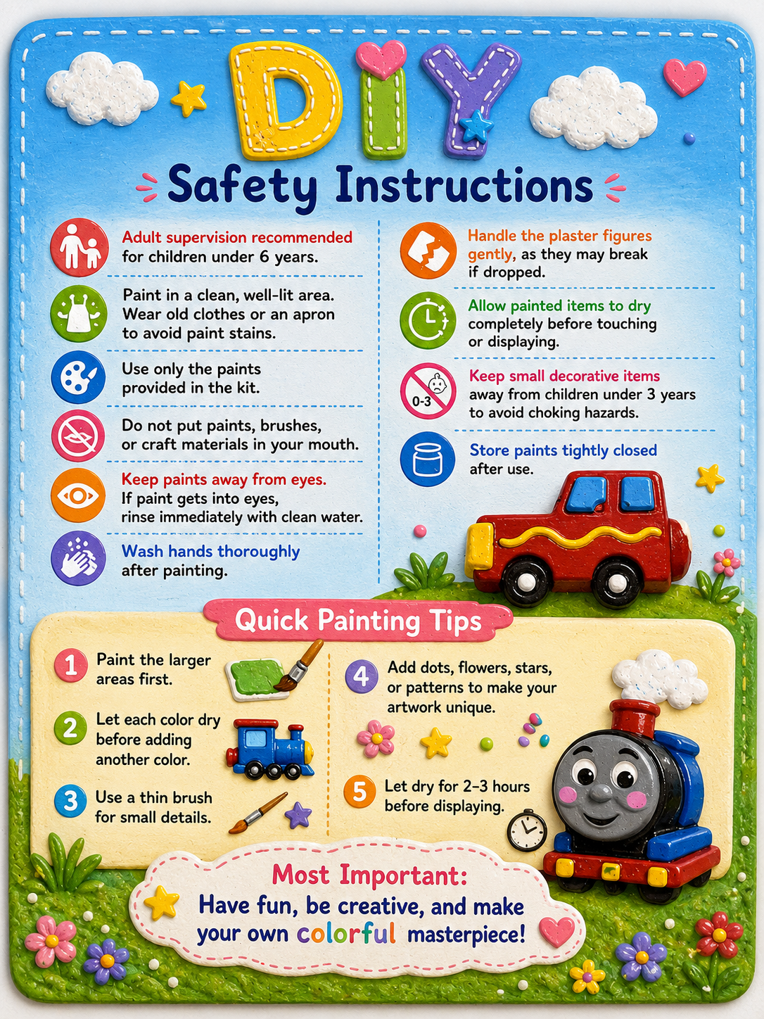 Paint Your Transport Plaster Kit on Canvas | DIY Return Gift for Kids
