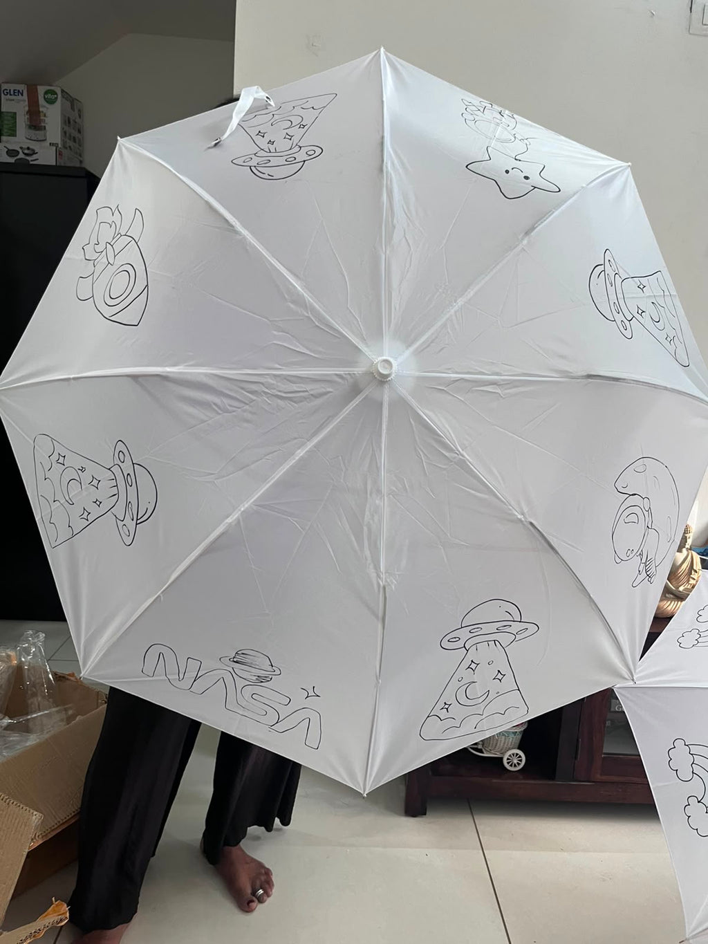 Space & NASA DIY Umbrella - outline design ready to paint