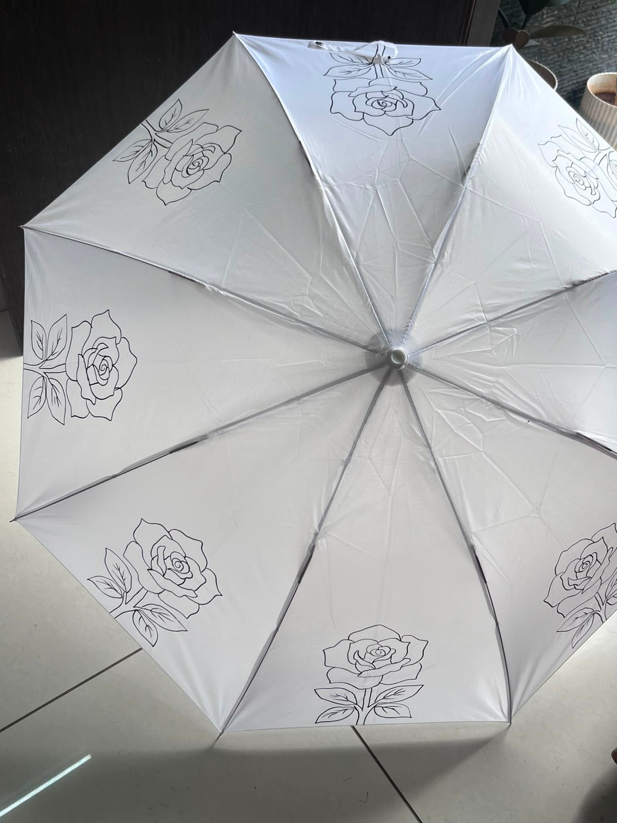 Roses DIY Umbrella - outline design ready to paint