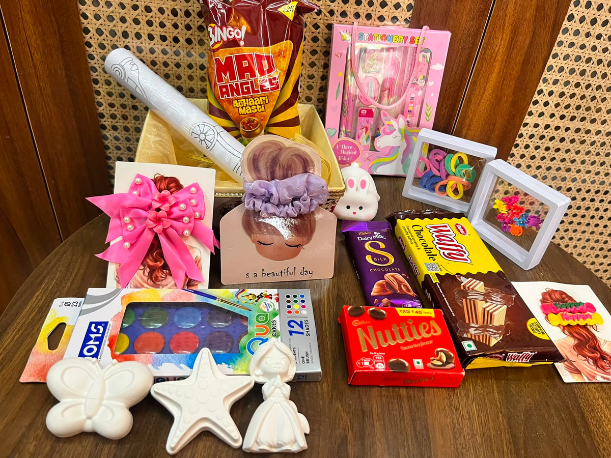 Rakhi Gift Hamper for Girls | DIY Kit, Accessories, Snacks & More | 13-in-1