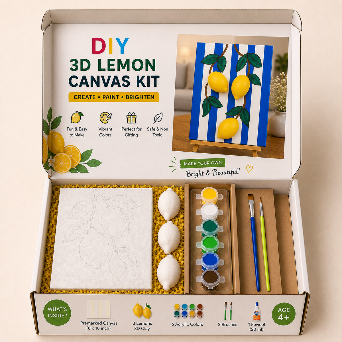 DIY 3D Lemon Canvas Kit