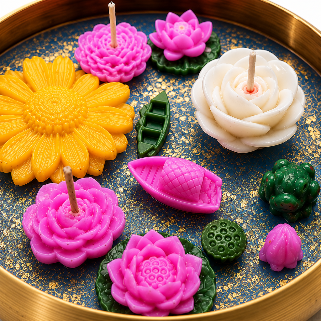 Mantra Urli Floating Flower Candle Set – Rose & Lavender Scented