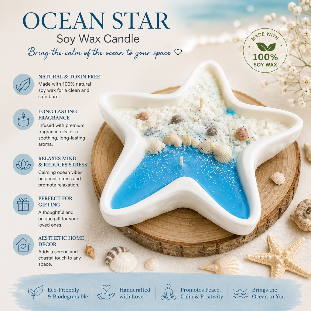 Ocean Star Soy Wax Candle - Women's Luxury Gift Hamper