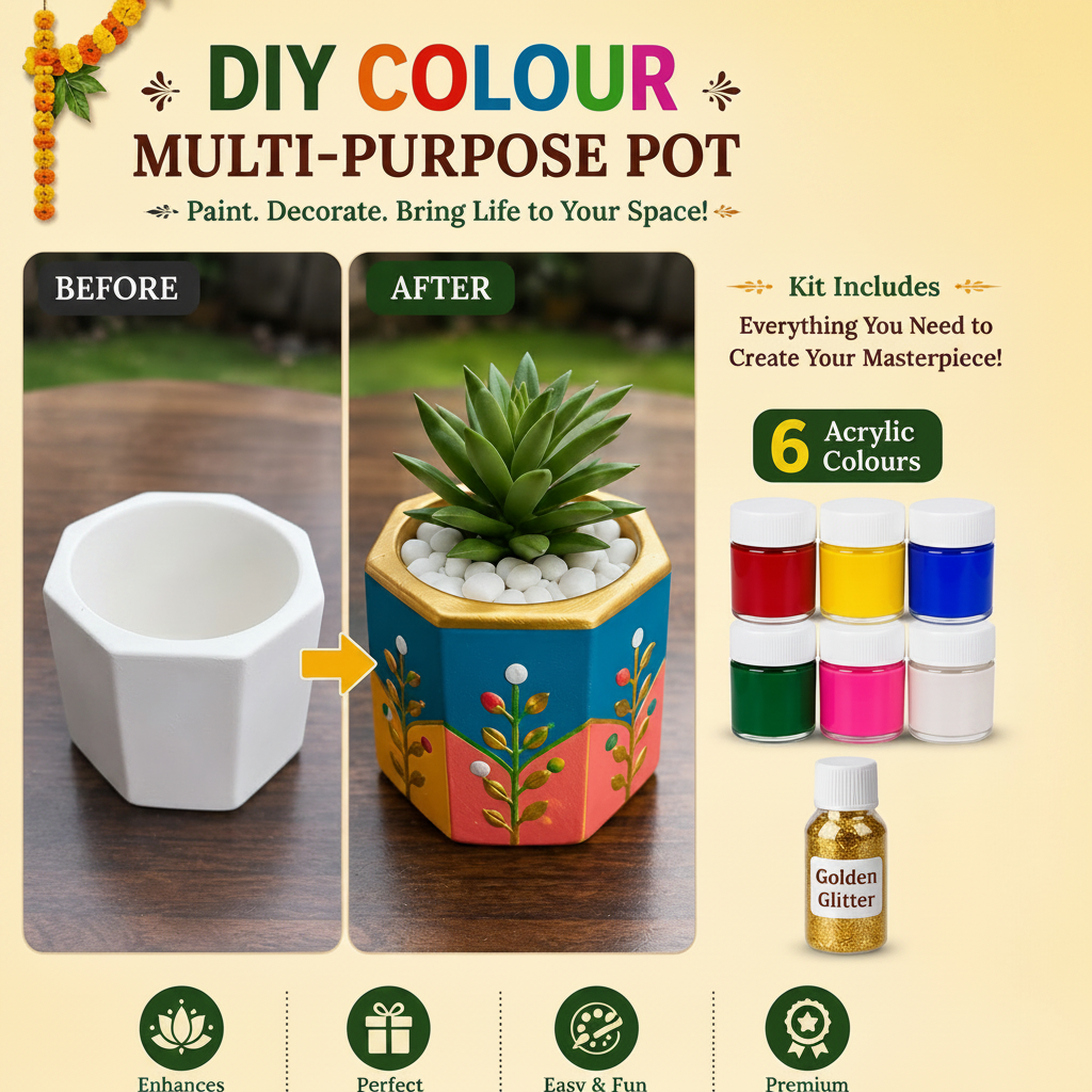 DIY Colour Multi-Purpose Pot - Paint. Decorate. Bring Life to Your Space!