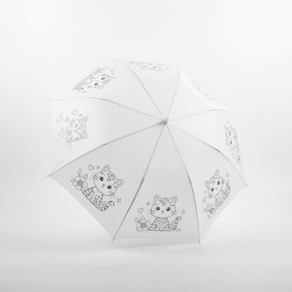 Cute Cats & Flowers DIY Umbrella - product mockup