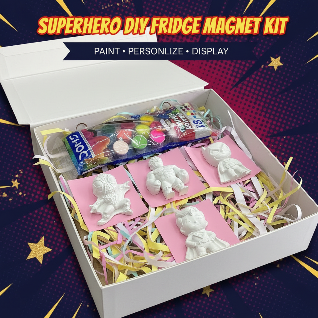 Superhero DIY Fridge Magnet Kit - Paint, Personalize and Display