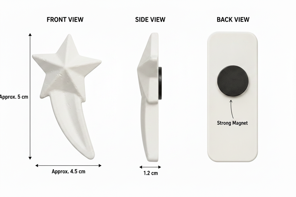Shooting star plaster figure measurements diagram