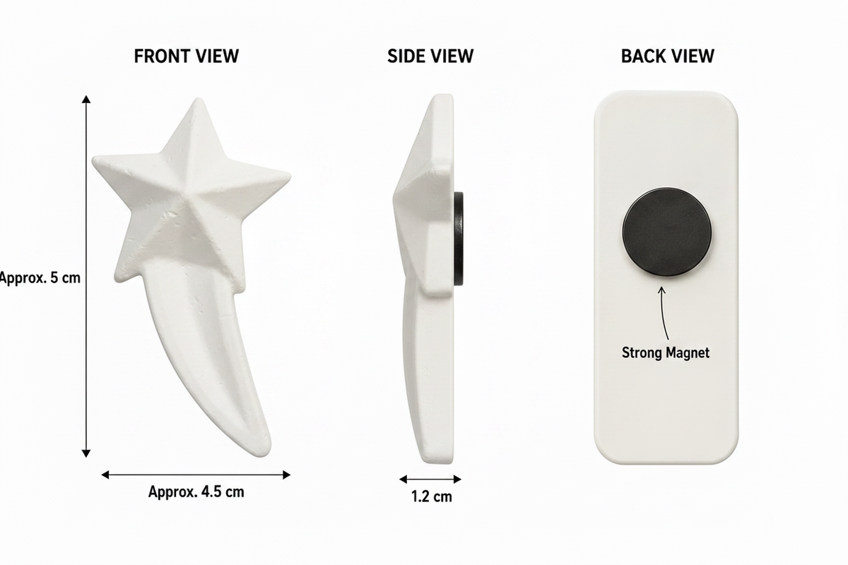 Shooting star plaster figure measurements diagram