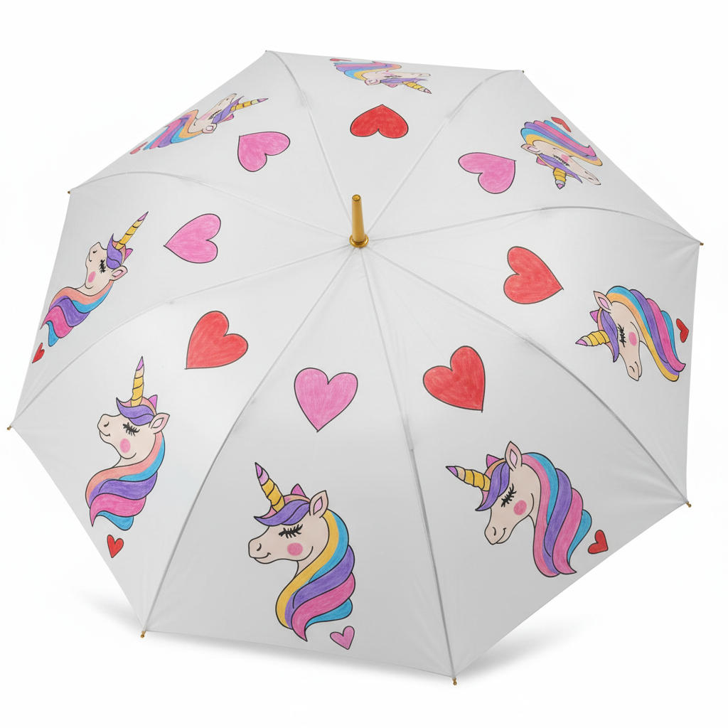Unicorn DIY Umbrella - painted drawings example