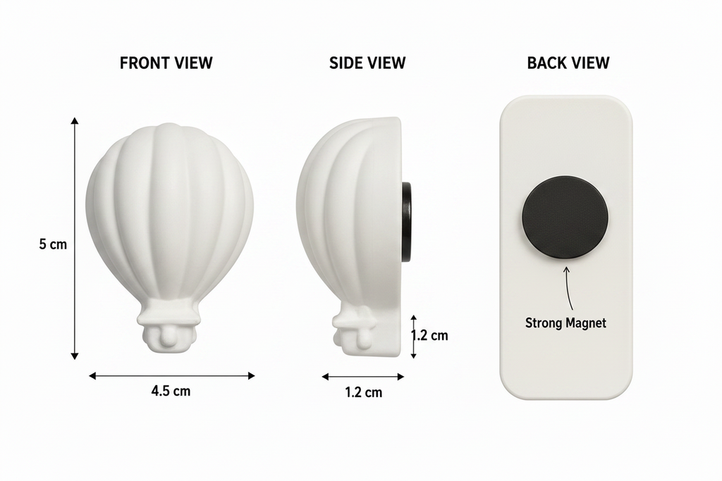 Hot air balloon plaster figure measurements diagram