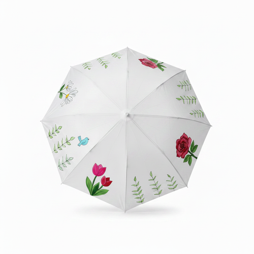 Botanical Garden DIY Umbrella Activity Kit - painted with colourful flowers and botanicals