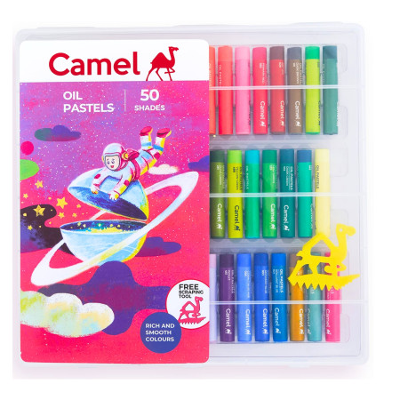 Camel Oil Pastels Plastic Pack 50 Shades