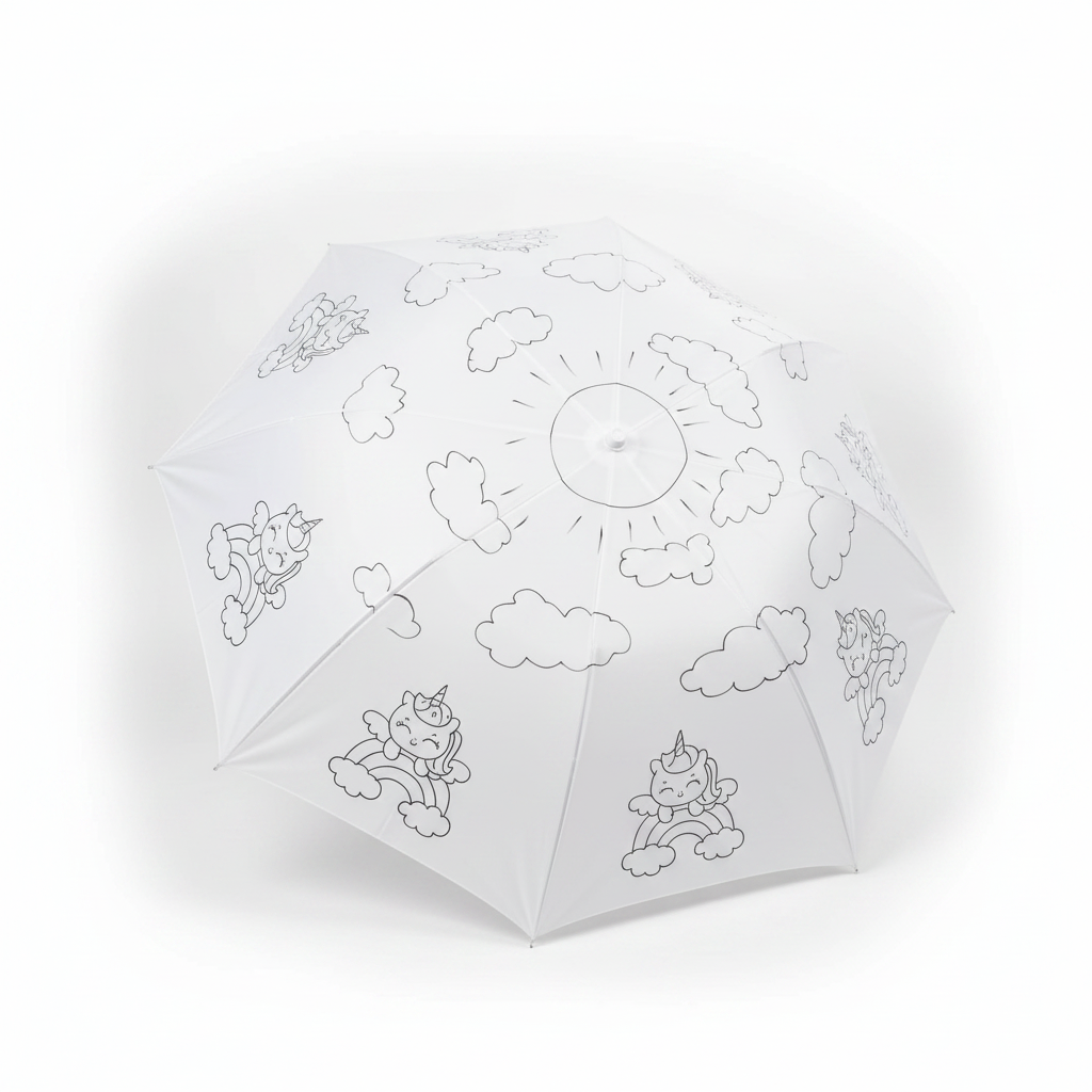 Unicorn & Clouds DIY Umbrella - product mockup