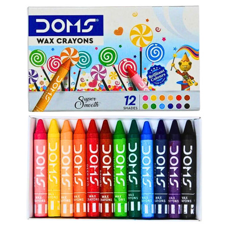 DOMS Wax Crayons Small 12 Shades