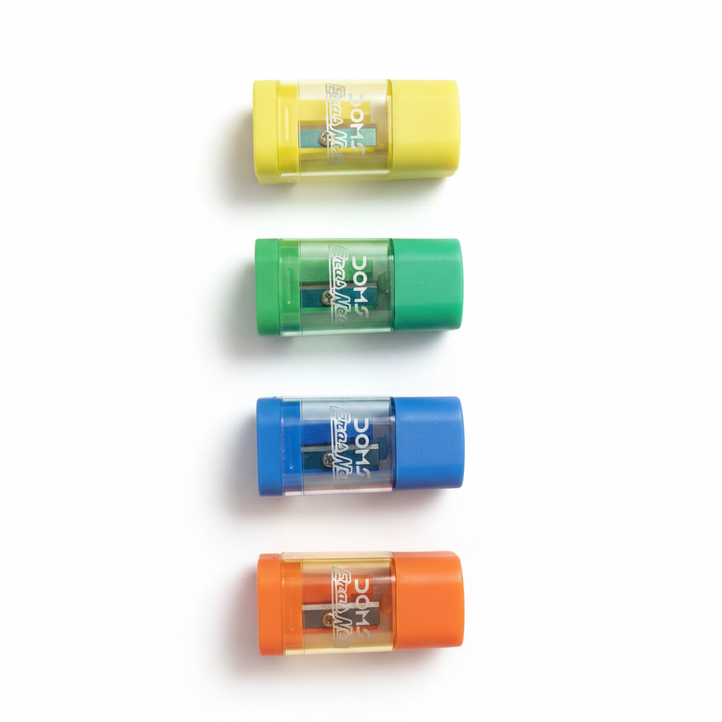 DOMS EraseNer sharpeners in 4 colours