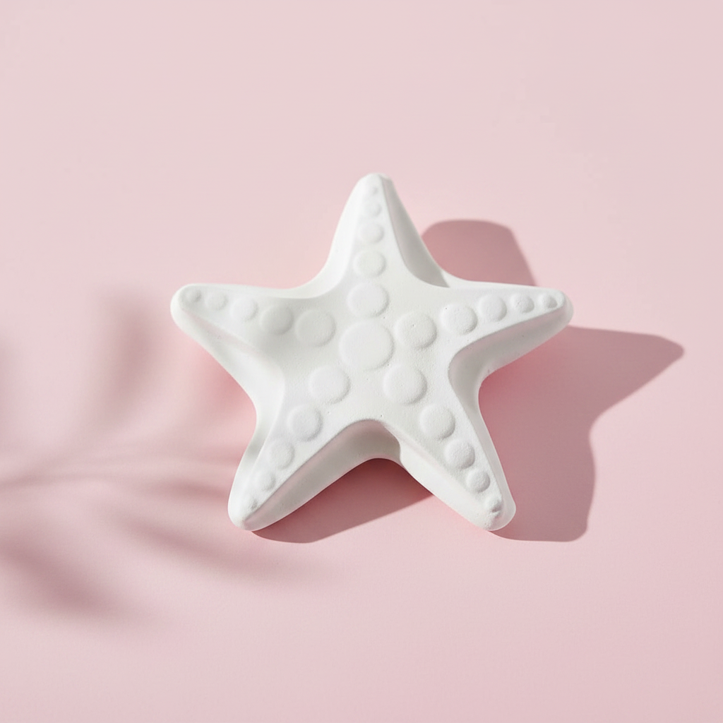 Starfish Plaster Figure – Pink Background Editorial