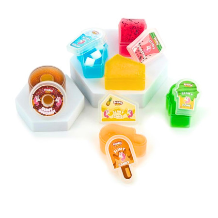 Frisky Slime Unicorn's Magical Slime Cafe - 6 scented slimes spread out