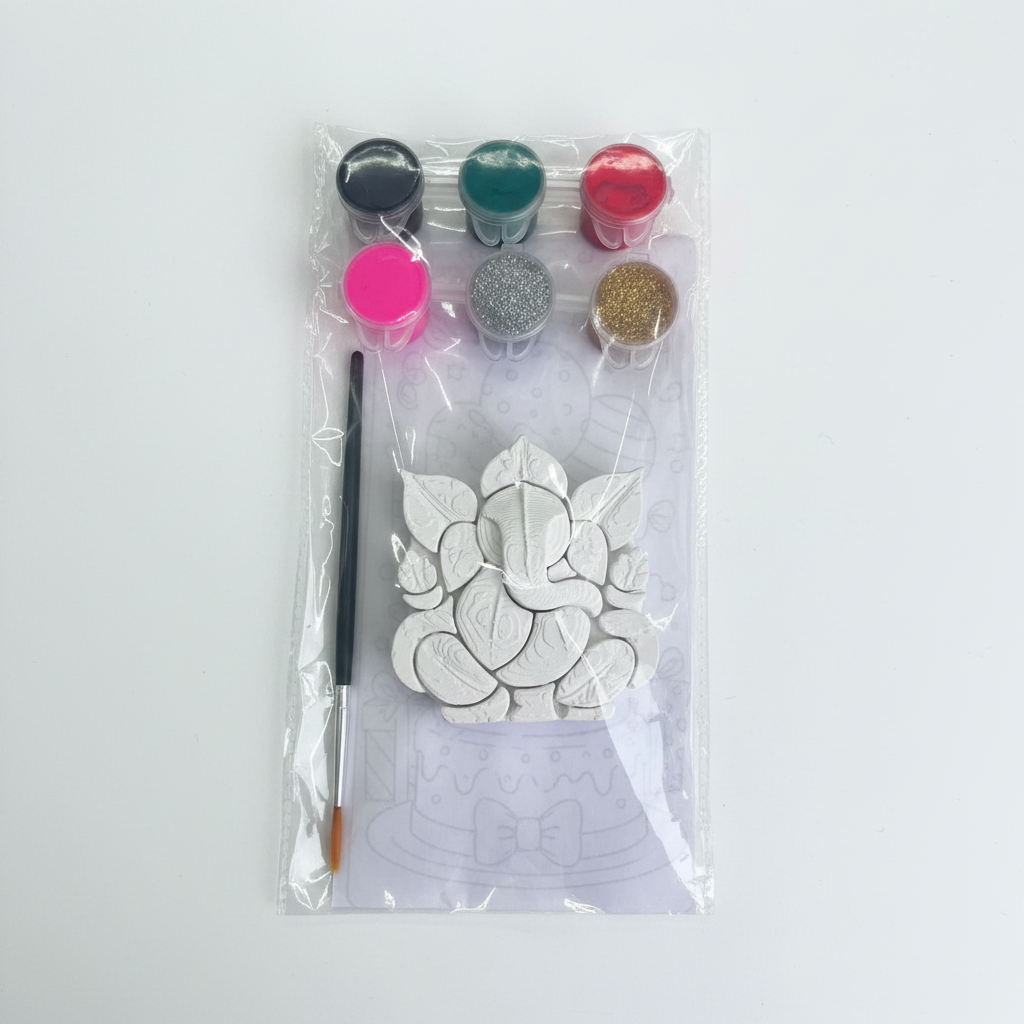 Ganesha DIY Fridge Magnet Kit - complete kit with paints and brush