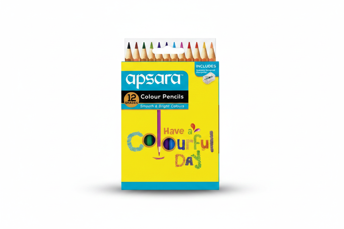 Apsara 12 Colour Pencils box front view