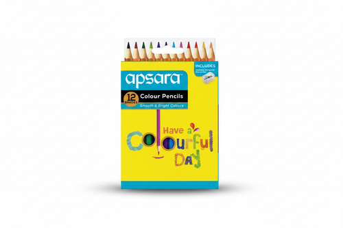 Apsara 12 Colour Pencils box front view