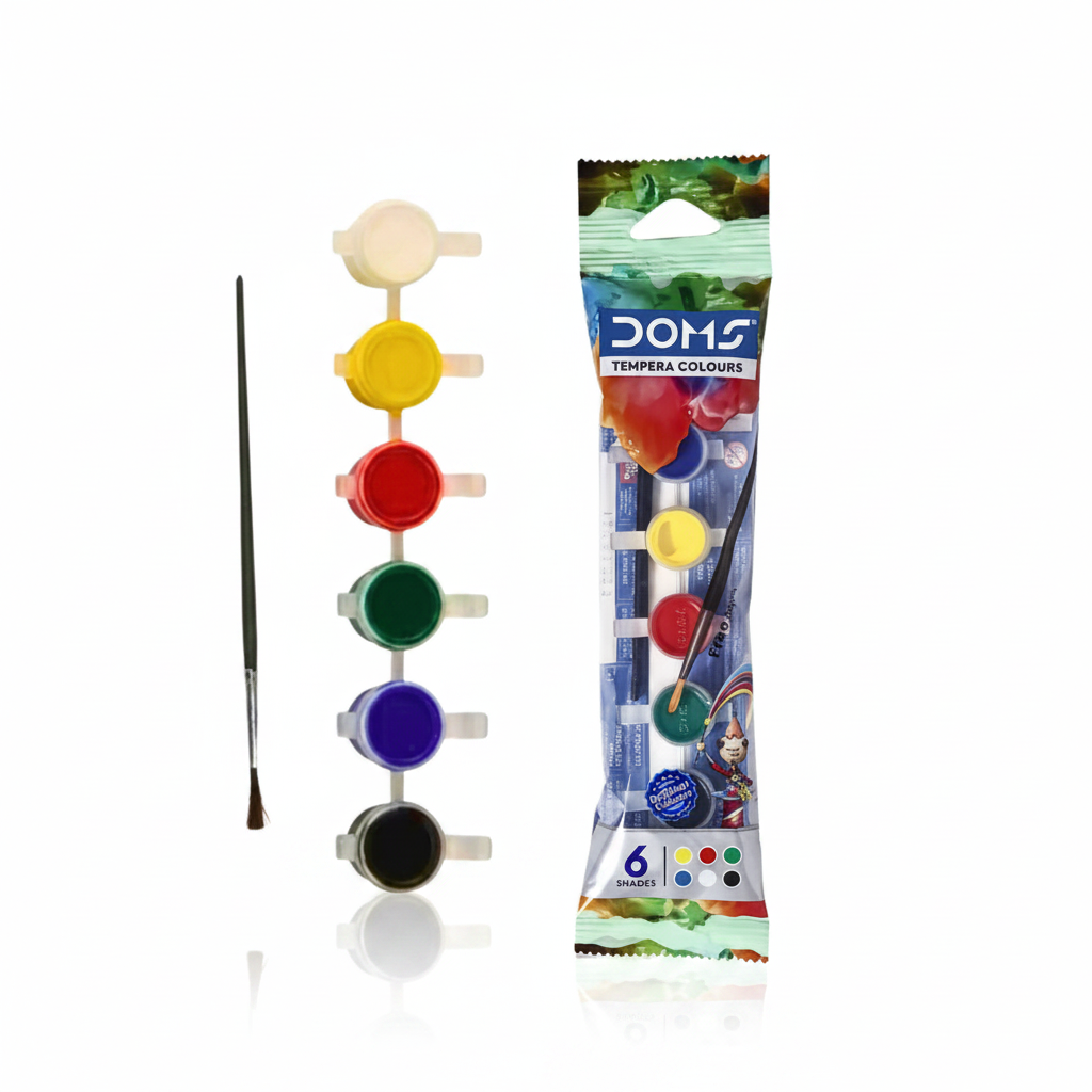 DOMS Tempera Colours 6 Shades with Brush