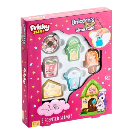 Frisky Slime Unicorn's Magical Slime Cafe box - 6 scented slimes