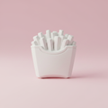 DIY French Fries Fridge Magnet on pink background