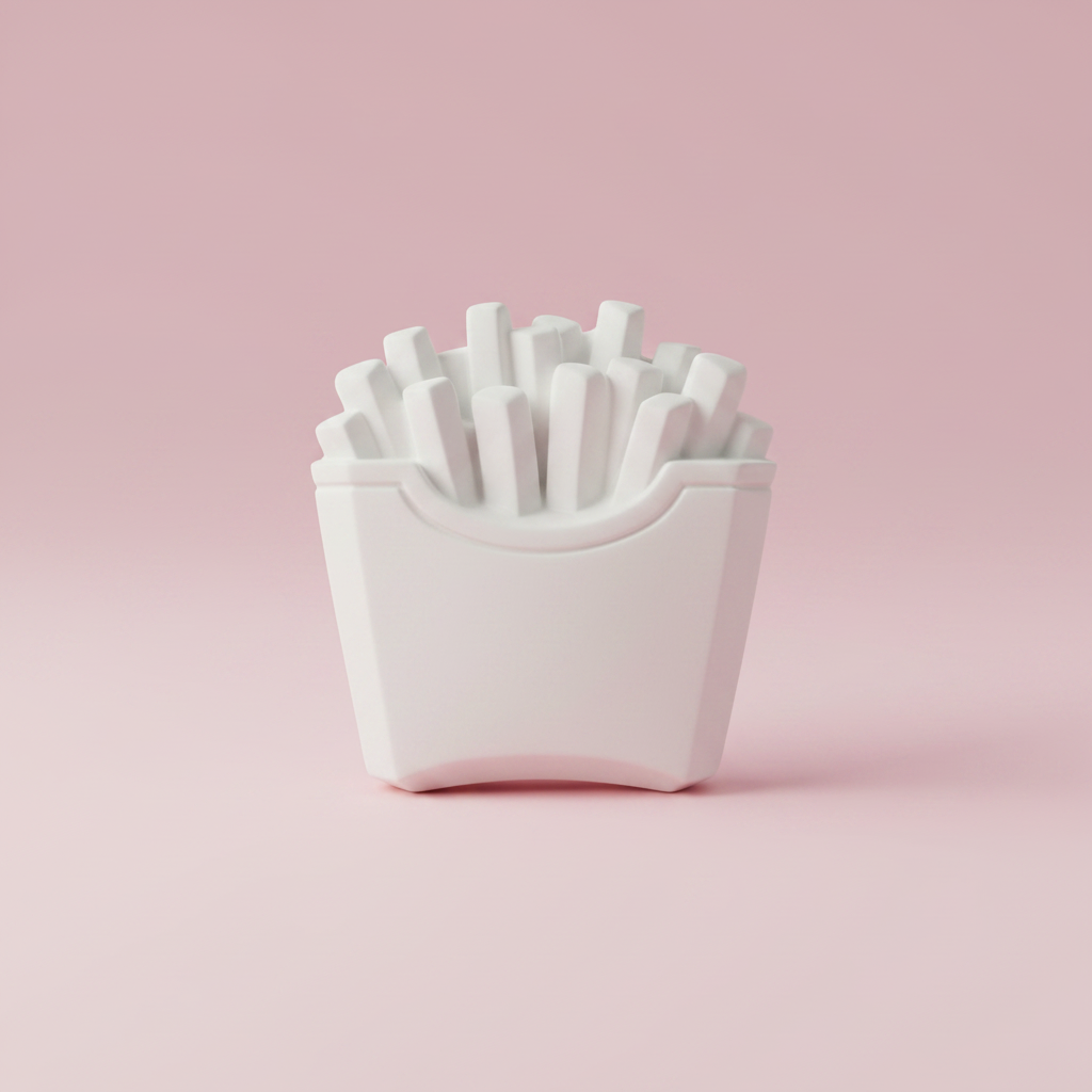 DIY French Fries Fridge Magnet on pink background