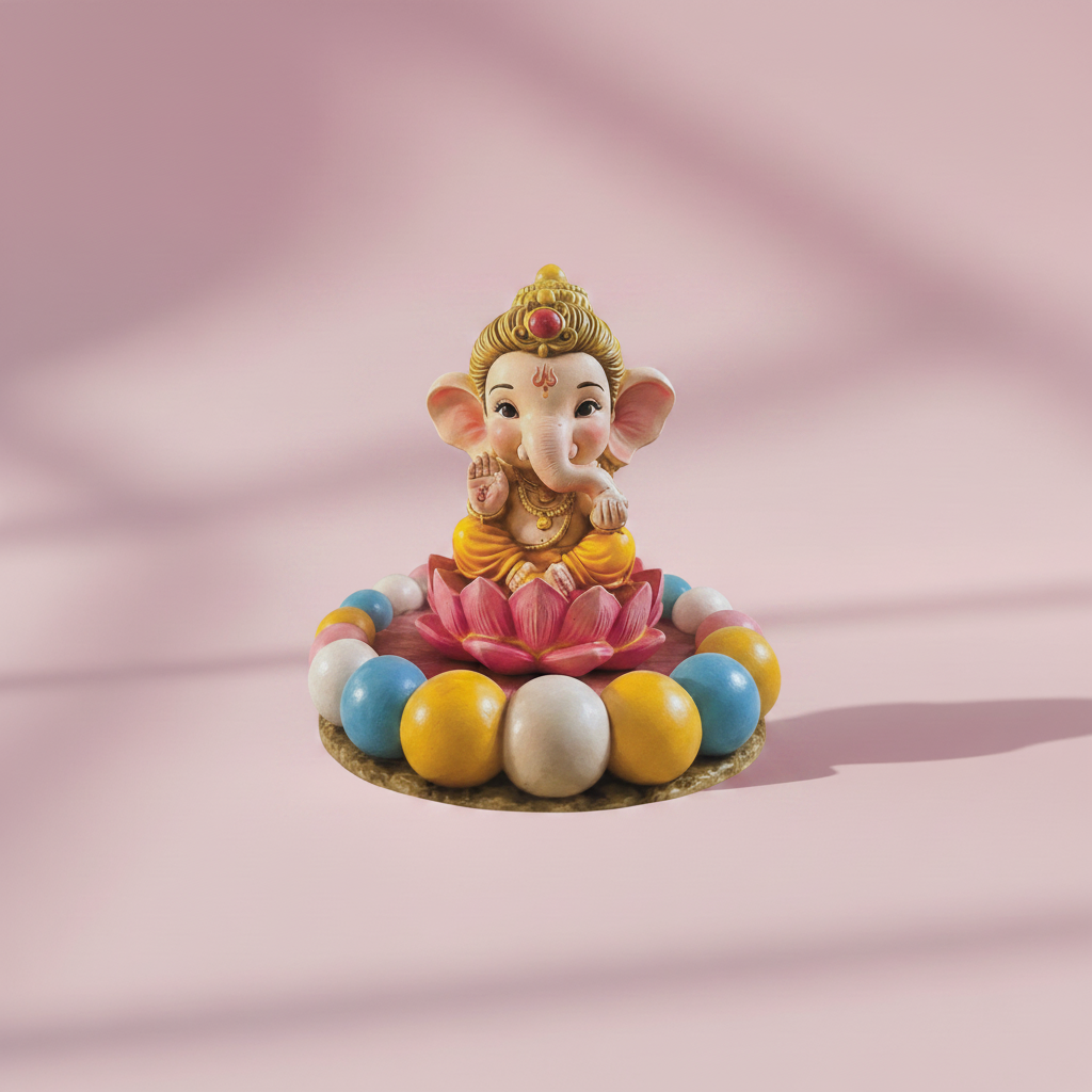 Ganesha DIY Plaster Kit – Painted with colourful bottom tray