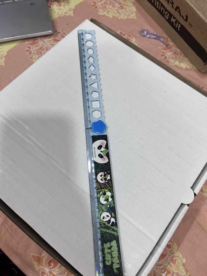 Cute Panda Folding Ruler with Shape Stencil