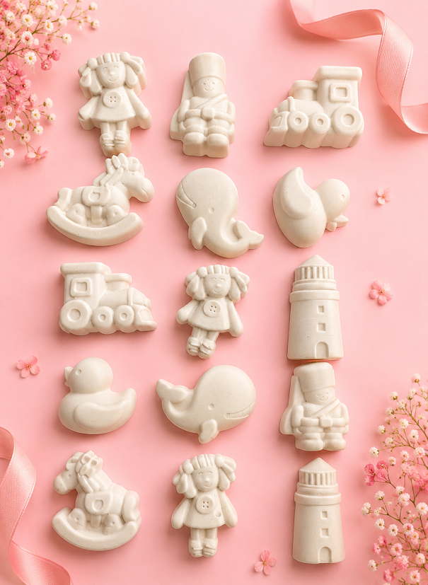 DIY Plaster Figures Painting Kit - Toy Theme Set of 12 small fridge magnets