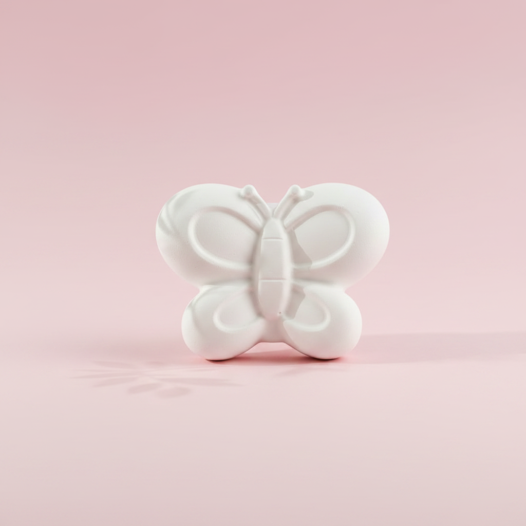 Butterfly Plaster Figure – Pink Background Editorial