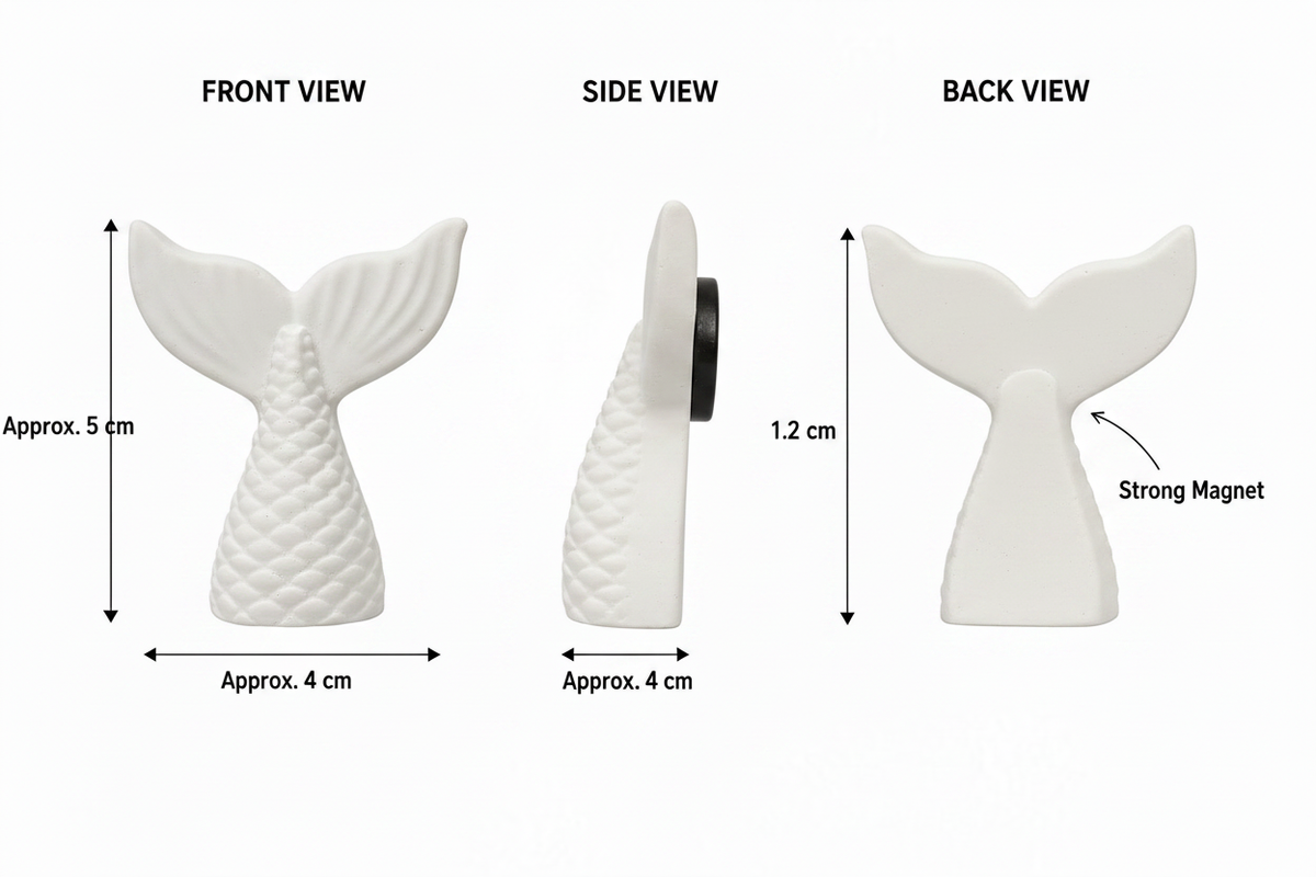 Mermaid tail plaster figure measurements diagram