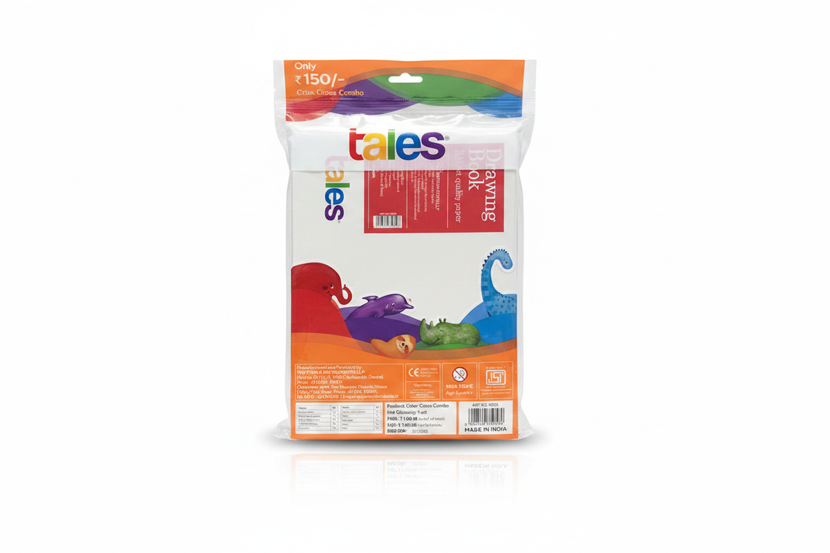 Tales Criss-Cross Combo back view with contents table and MRP Rs 150
